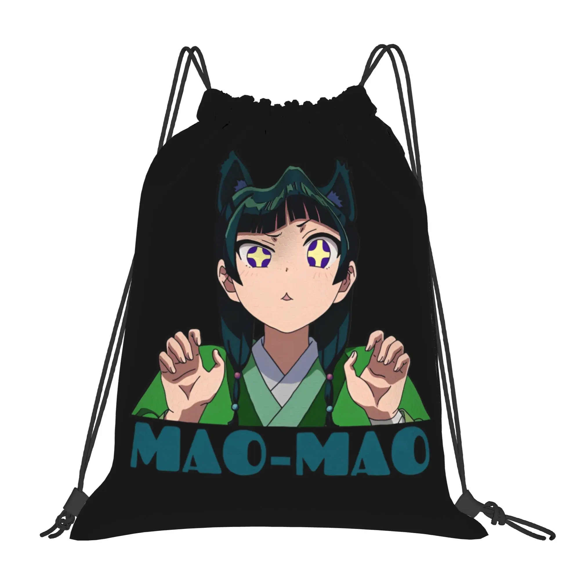 Drawstring Bag Cartoon Maomao Backpack Japan Folding Folding Travel Sackpack String Bags For Women