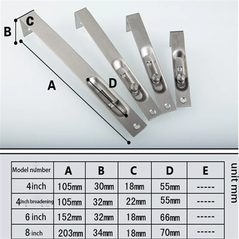 Stainless steel concealed bolt double door anti-theft wooden door hidden invisible box door bolt door bolt