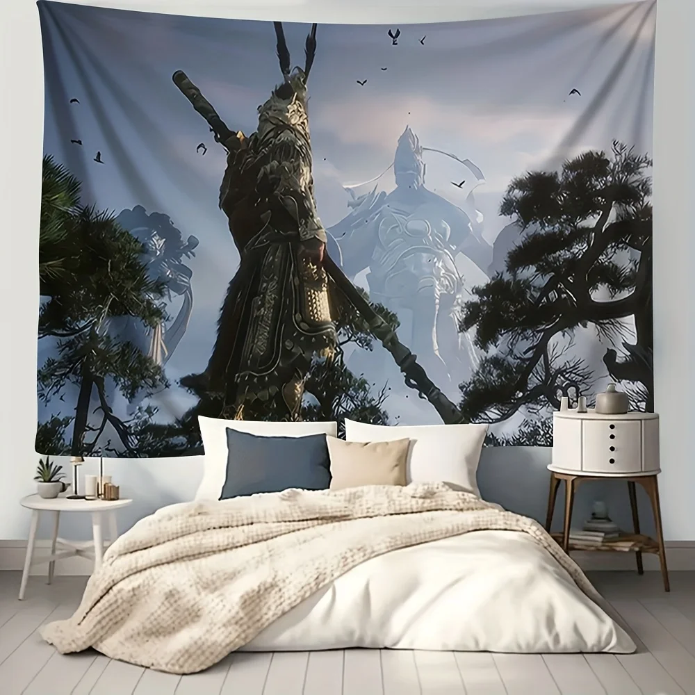 Large Epic Fantasy Tapestry Wall Art Hanging Decor Warrior Scene Mural 180x280cm Mythological Home Accent