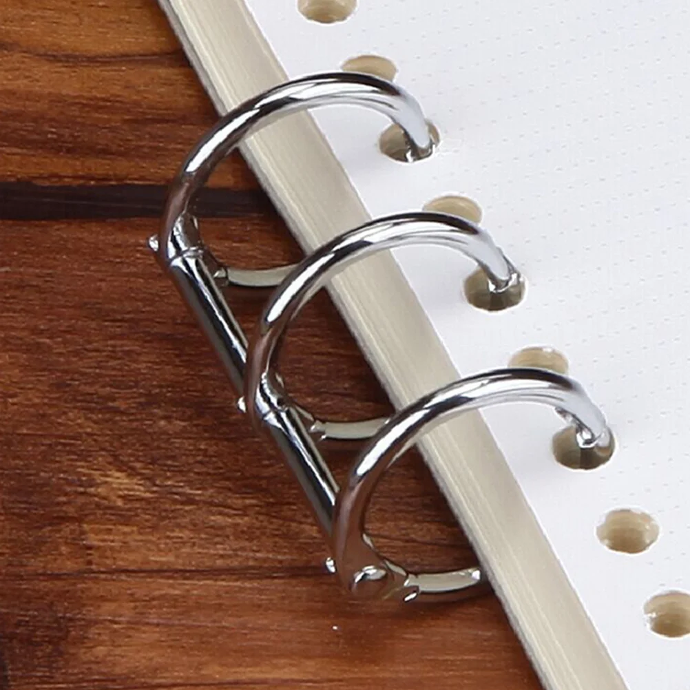 6Pcs Loose Leaf Binder Rings 3-rings Binder Rings Metal Binder Rings for Notebook Three- Holes Binder Rings Spiral Binder