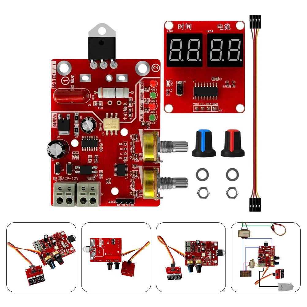 Imagem -02 - Placa Controladora de Máquina de Solda a Ponto Ajustável Módulo Controlador de Soldador Painel de Circuito Pcb Corrente de Tempo 40a100a Display Digital