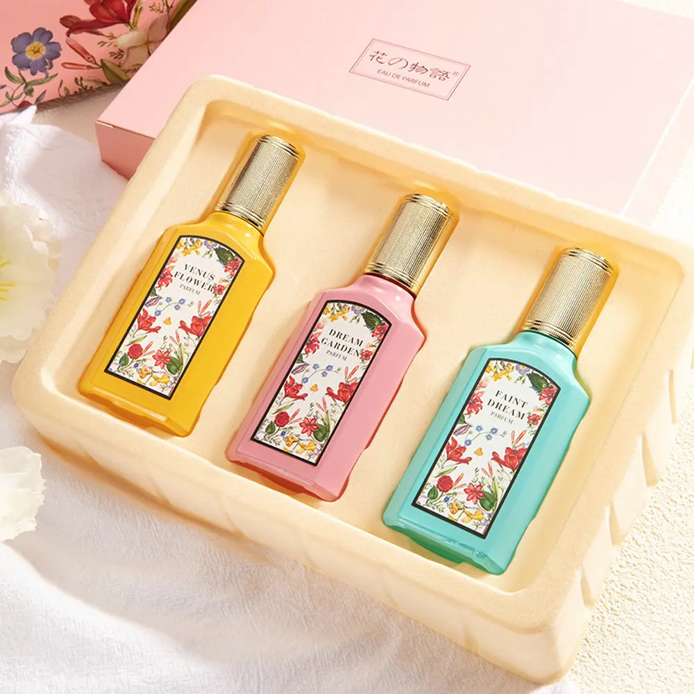 Perfume de marca de 75ml para mujer, conjunto de 3 piezas, caja de regalo, Perfume de feromonas para mujer, aroma Floral, exuda encanto femenino