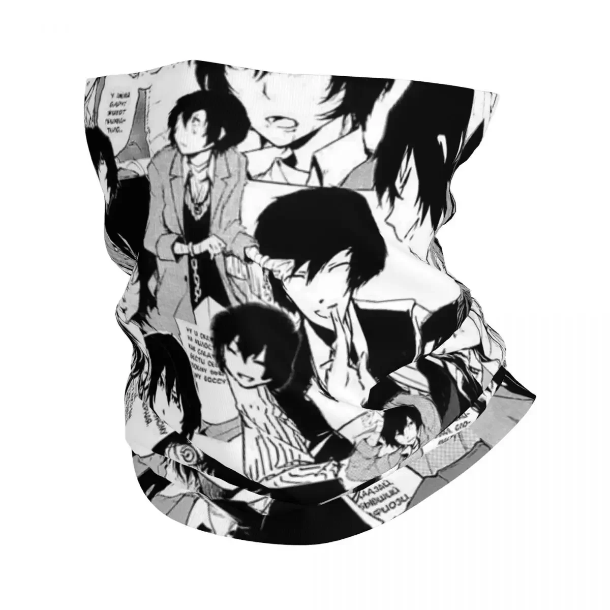 Dazai Osamu Collage Manga Black And White Bandana Neck Gaiter  Balaclavas Magic Scarf Headwear Riding for Men Women Breathable