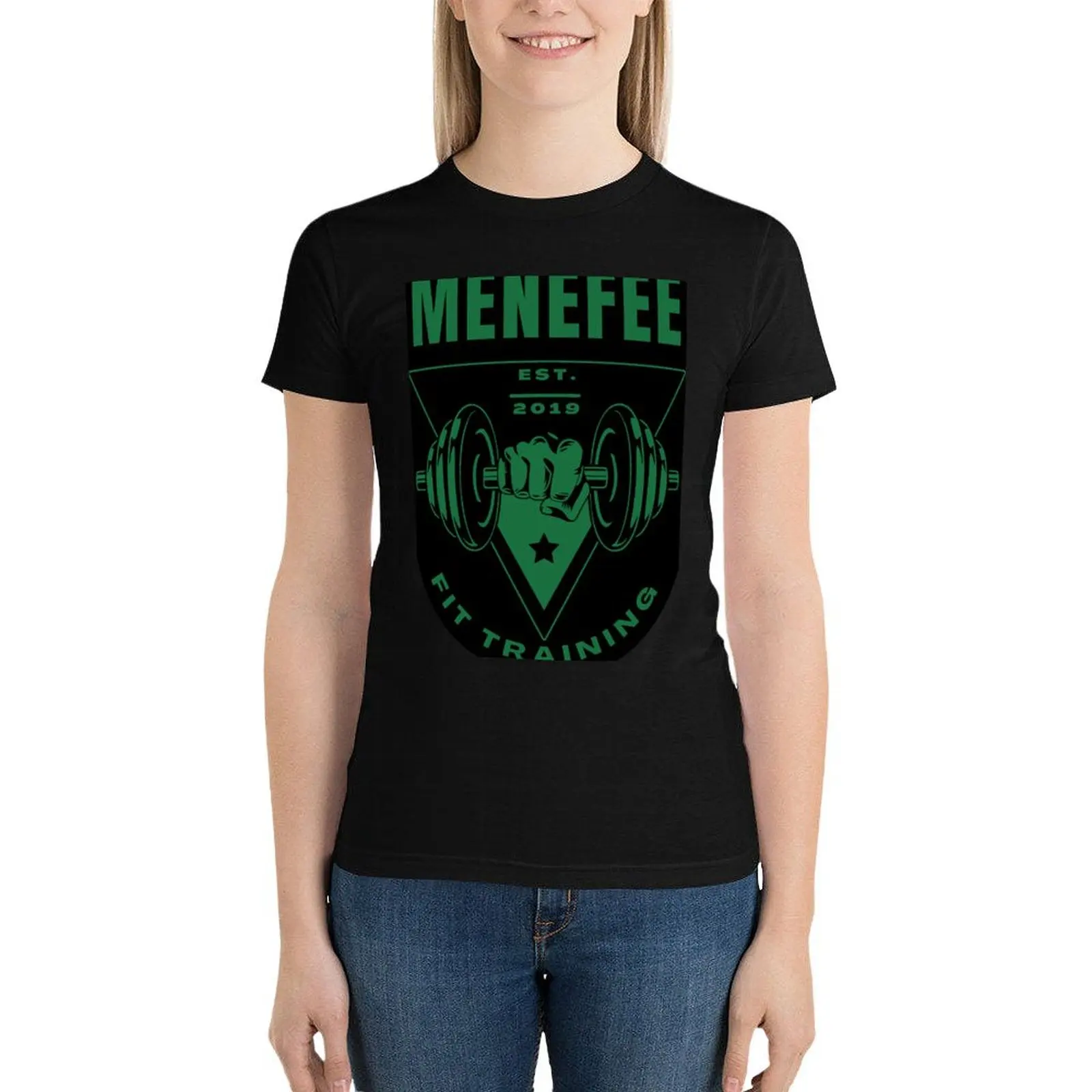 Menefee Fit Training Logo T-Shirt oversized Aesthetic clothing summer tops Blouse Womens clothing