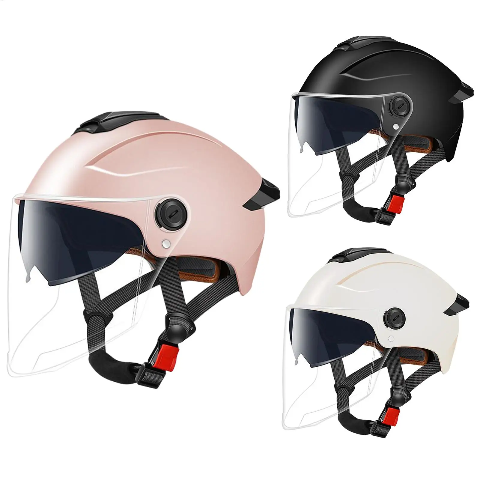 

Helmet For Motorcycle Motorcycle Half Face Helmet Protective Gear Double Visor Breathable Headgear For Street Motorbike