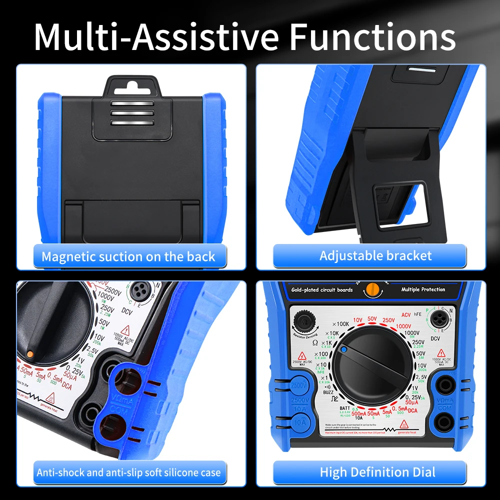 Pointer Multimeter Analog Multimetro DC 10A Current 2500V Voltage  Resistor Professional Multi Tester With Protective Coat