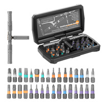 34 in 1 Ratchet Screwdriver Set Multifunctional Magnetic Screwdriver Repair Tool with 32 Short Bit for Assembling Furniture