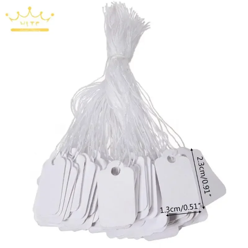 Etykiety jubilerskie wizytówki 100 sztuk/partia metki Diy Tie String biżuteria wyświetlacz etykieta złoty i srebrny mały Tag — zdjęcie 7