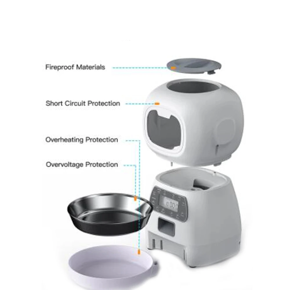 Imagem -02 - Alimentador Automático Inteligente Pet Dispenser de Alimentos para Cães e Gatos Tigela de Aço Inoxidável Temporizador Alimentação Automática Pet Fornecimentos 3.5l