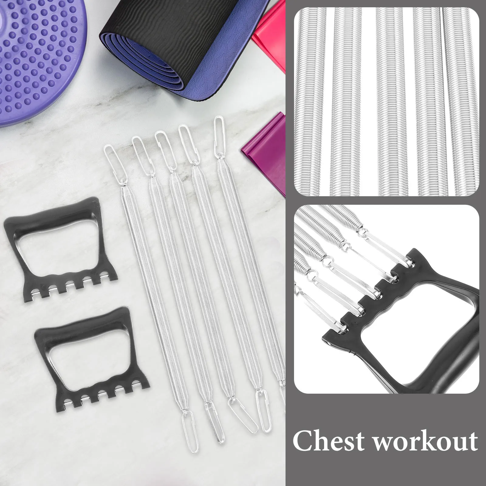 

Detachable Chest Expander Plastic Handle Ergonomic Grip Chest Workout Tool Multifunctional Fitness Exerciser for Men High