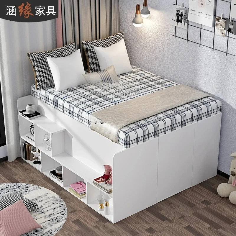 tatami storage bed multi-functional wardrobe bed high box storage bed  small apartment view 2