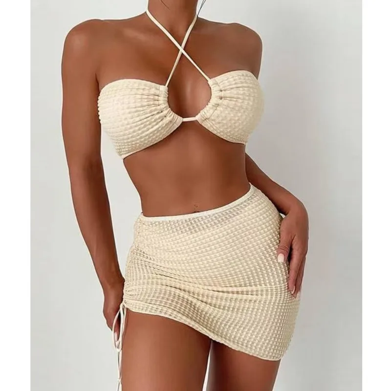 

3Pcs Sexy Bikinis Female Swimsuits Women Three-Piece Swimwear Beach Swimming Wear Bathing Suits Brazilian Bikini Set Pool Bather