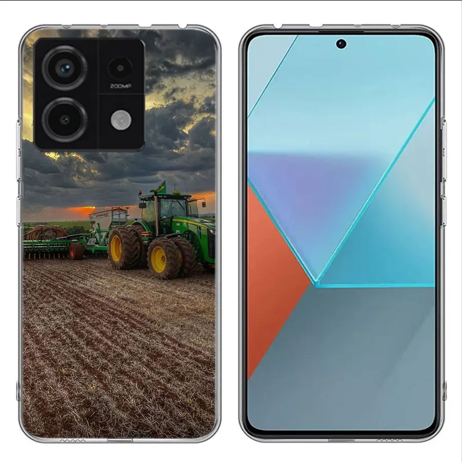 Farm Machinery Harvesters Clear Phone Case For Xiaomi Redmi 12 12C 10 10A 10C 9 9A 9C 9T Note 14 13 12 Pro + Plus 12S TPU Patter