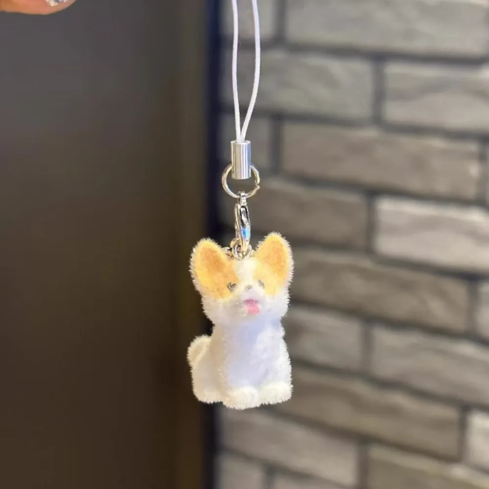 

Флокированный кулон в виде животного, собаки, кошки, милый брелок для ключей, сумка, наушники, автомобильный брелок, декор, брелки, аксессуары, ремешок для телефона