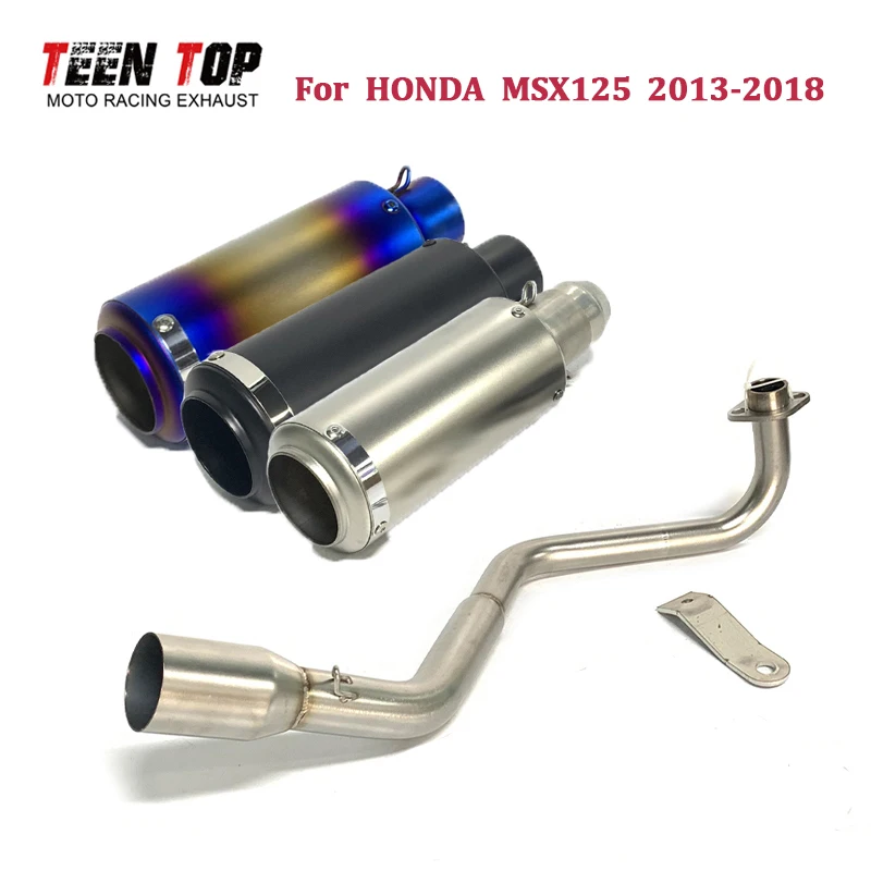 

Motorcycle Exhaust Pipe For Honda MSX125 Exhaust System 2013-2018 245mm Exhaust Muffler MSX 125 Exhaust Header 51mm Silencieux