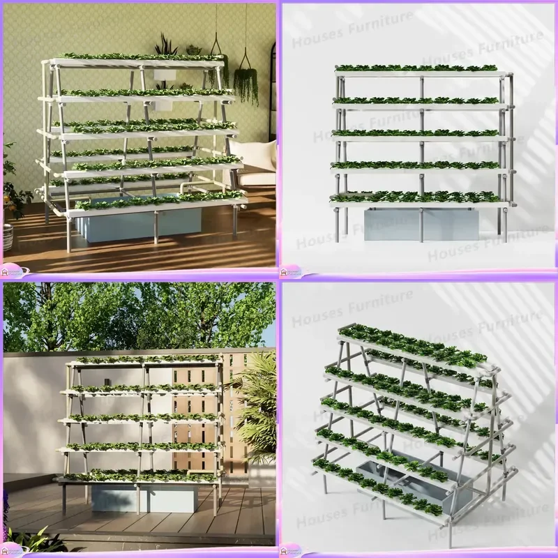 Vertical NFT Hydroponics System A Frame Kit 100 Sites Indoor Outdoor Lettuce Growing Garden Planting Hydroponic Grow