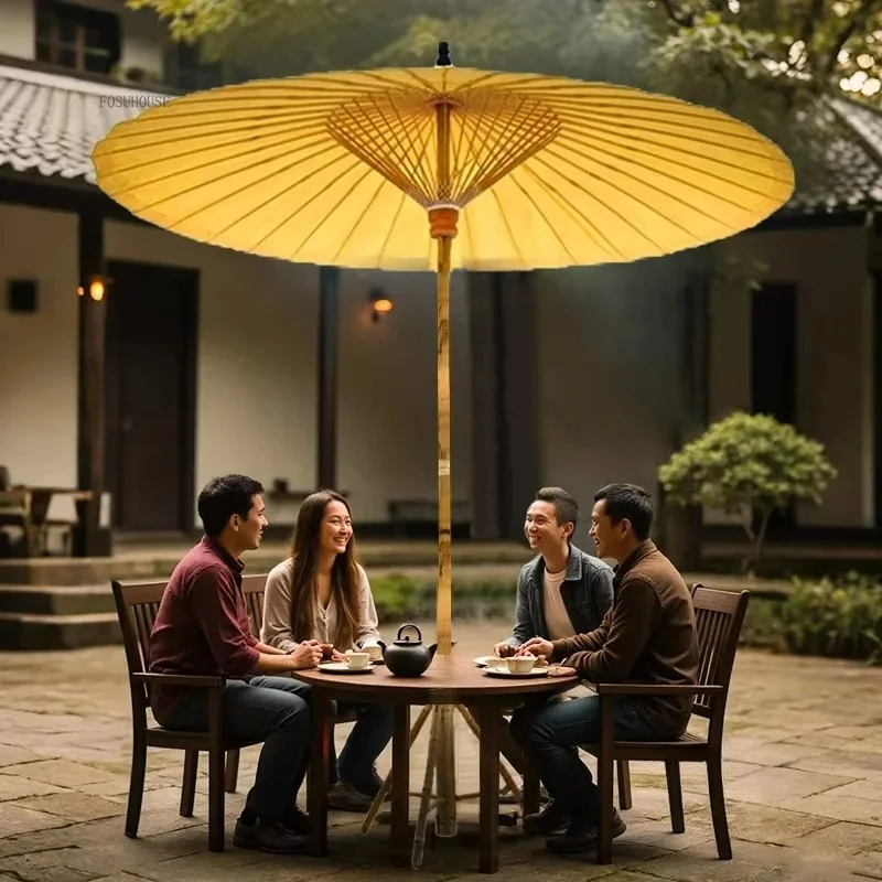 Customizable Thai Outdoor Oil Paper Umbrella Commercial Stal Parasol Villa Patio Umbrella Outdoor Stove Tea Making Beach Parasol