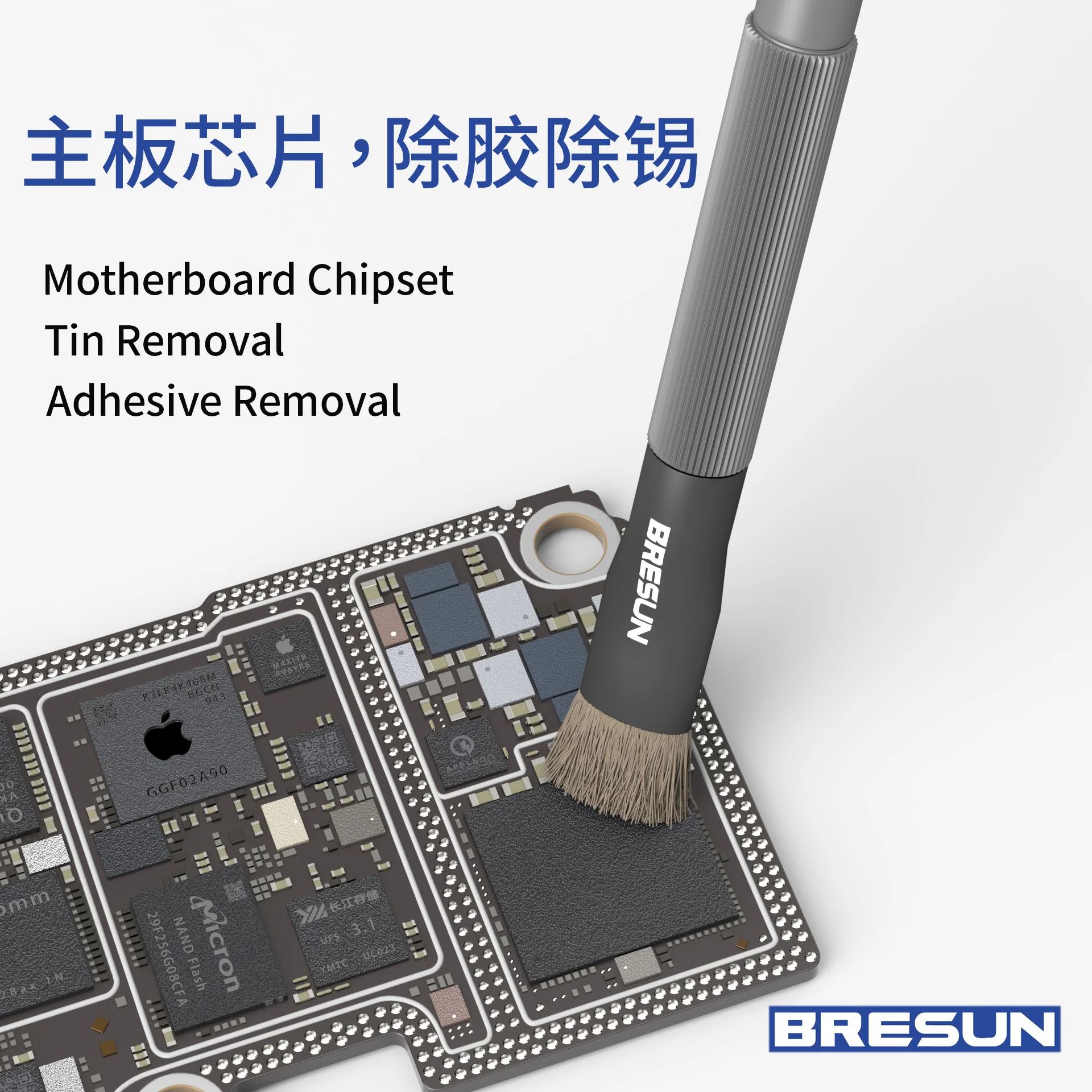 Bresun Doppelborsten-Drahtbürste mit ESD-Schutz für PCB-Reparatur, Reinigung und Staubentfernung, Werkzeugset für Handy-Reparaturen – Detail 4