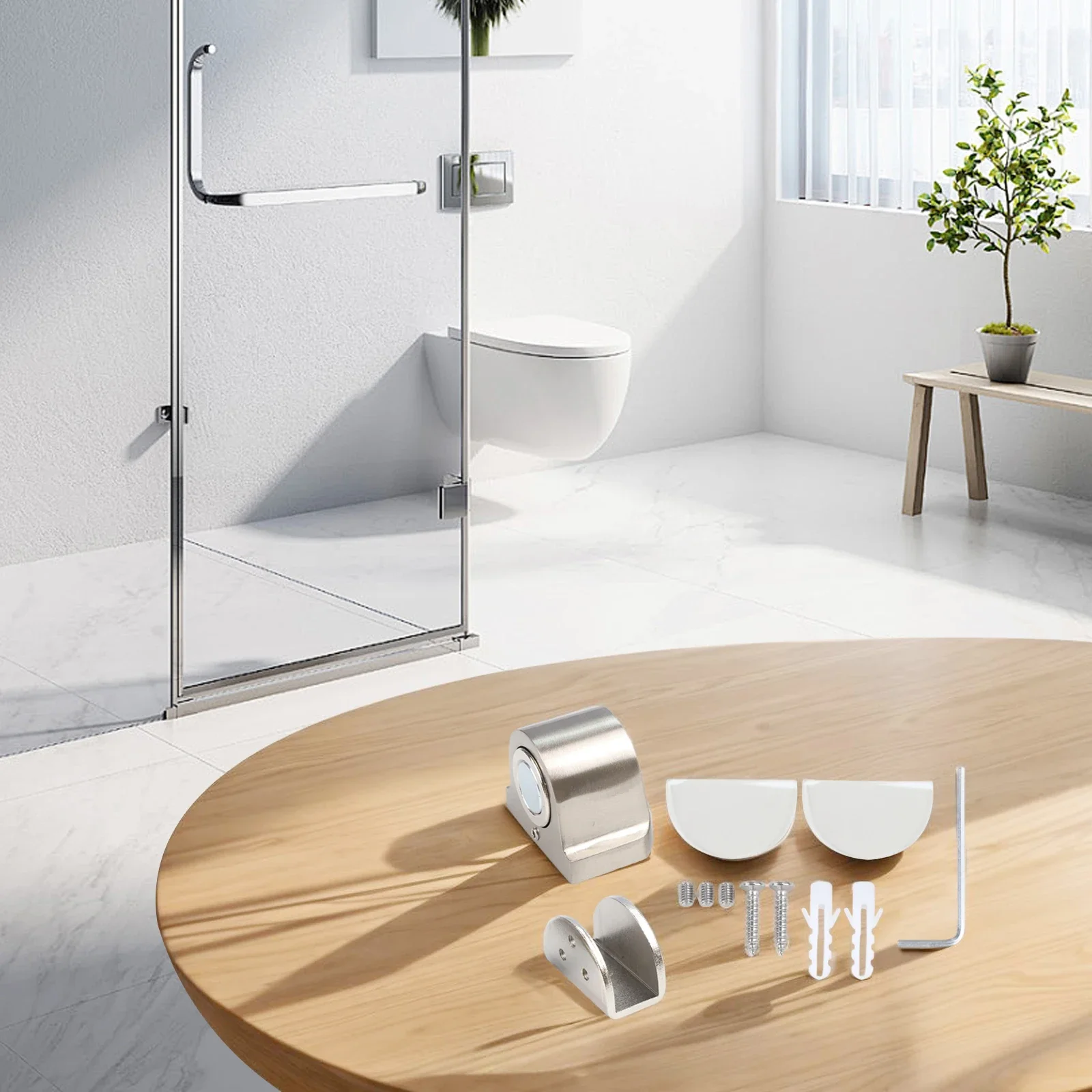 Convenient Solution Glass Door Holder Furniture Hardware Easy To Use Fixed Installation Floor-mounted Installation