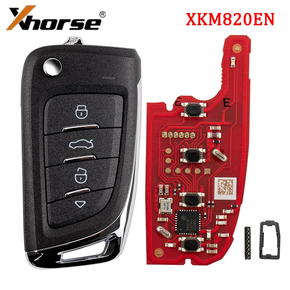 XHORSE XKM820EN XKM800EN Second Generation Universal Wired Remote Key 4 Buttons Folding Key Fit VVDI VVDI2 Tools English Version