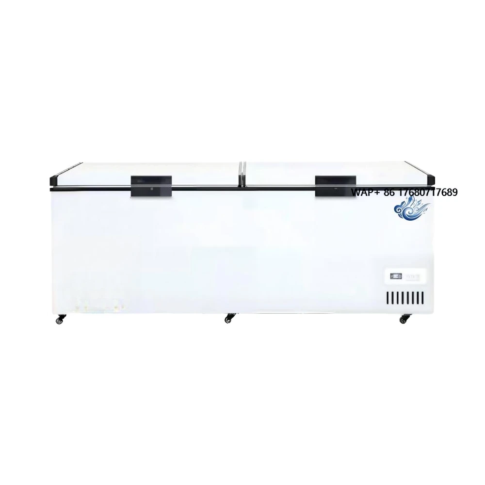 

Commercial Double Doors Display Chest Freezer Manual Defrost Intelligent Temperature Control Copper Tube Cooling Energy Saving