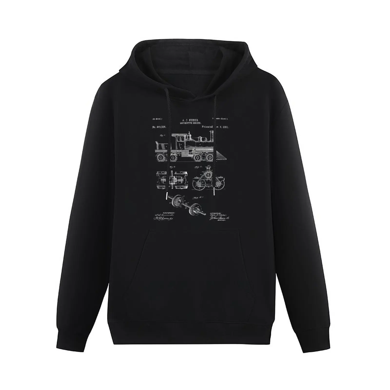 Train Locomotive Patent - Steam Train Art - Blueprint Pullover Hoodie fashion men graphic t shirts men graphic hoodies