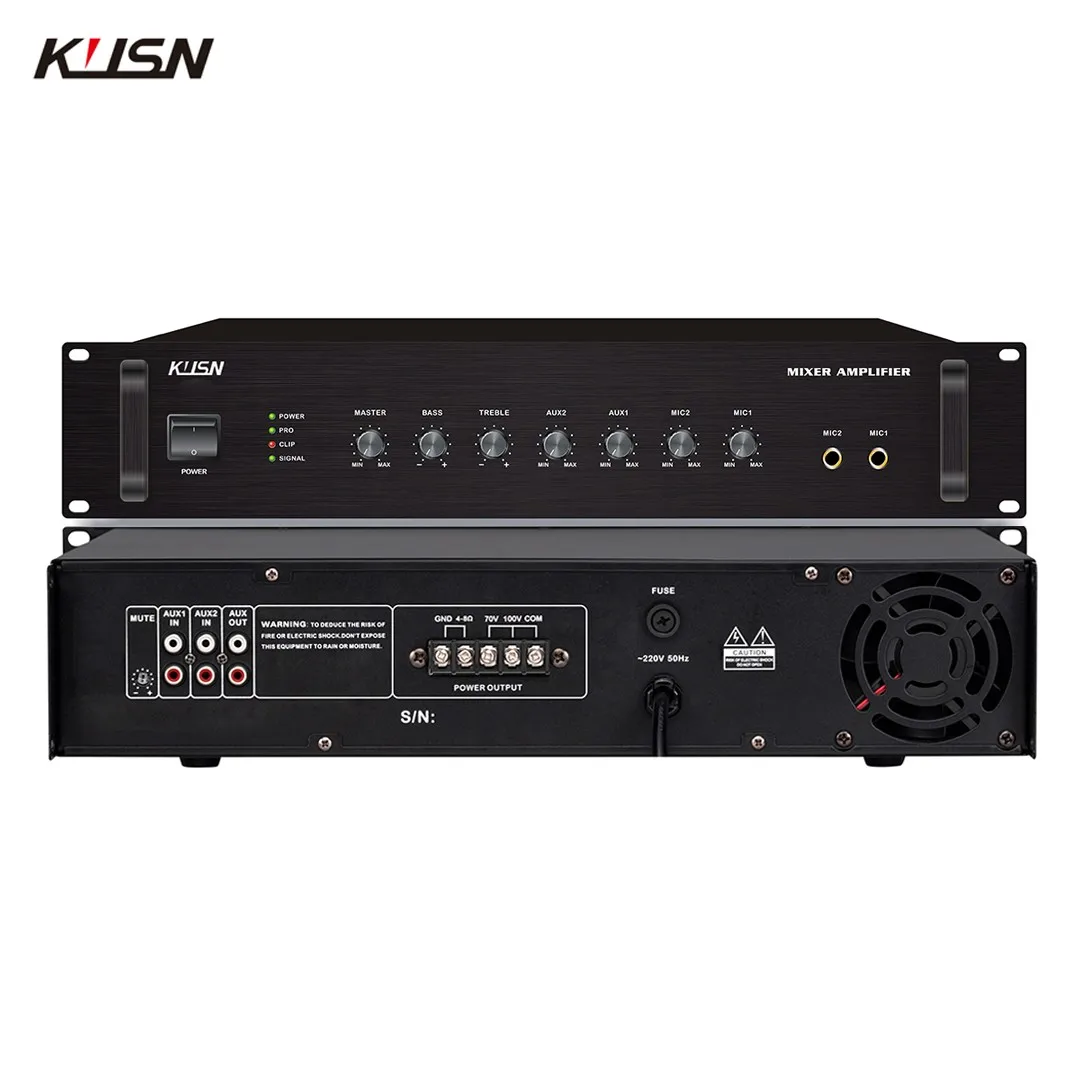 2U OEM/ODM 80W مجتمعة الجهد المستمر خلاط مكبر كهربائي للمنزل والمكتب والمدرسة PA نظام