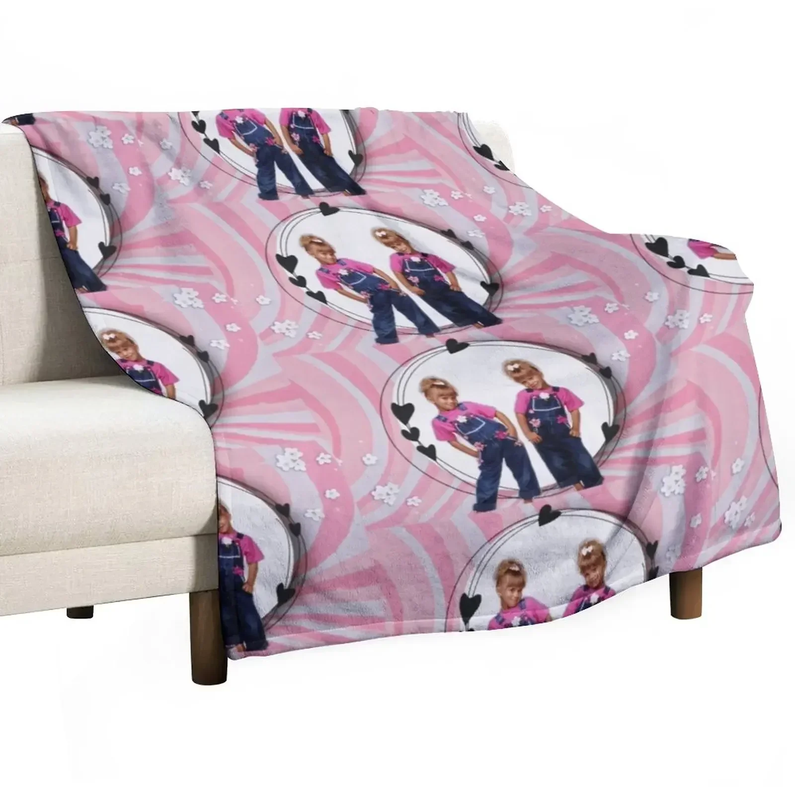 

Mary Kate and Ashley olsen twins cute for kids Throw Blanket For Decorative Sofa bed plaid Blankets