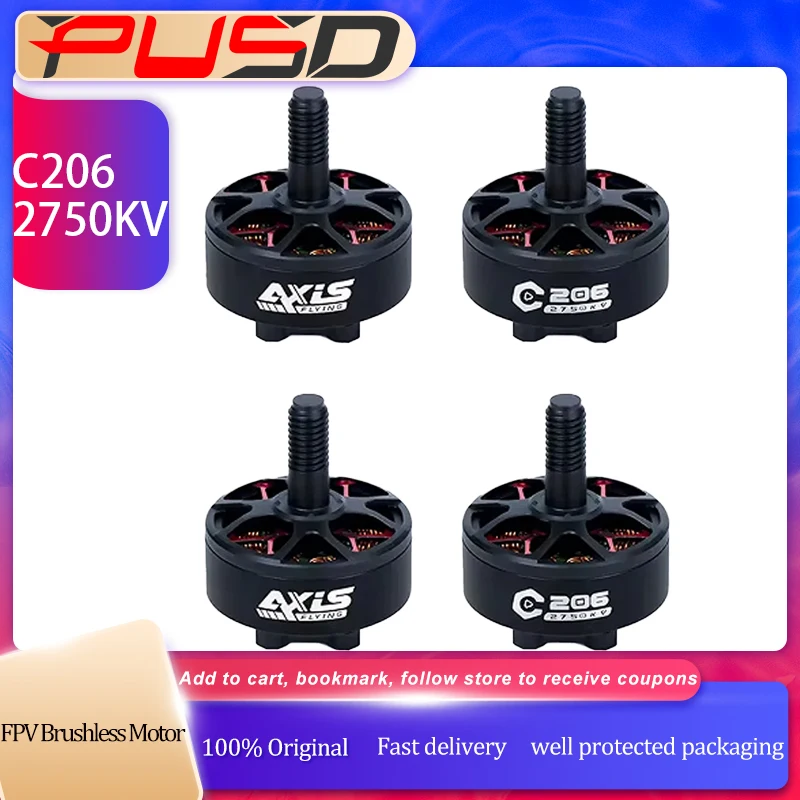

4 шт. C206 V2 2006 2750KV FPV бесщеточный двигатель 6S Lipo 2,5 мм вал 12N14P для RC FPV MANTA3.6 FPV дроны DIY Запчасти