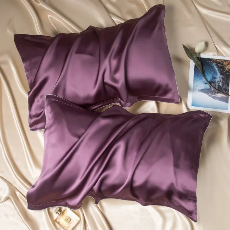 Single sided 30MM Silk Pillowcases 100% Mulberry Silk Ivory Champagne Pink Purple Colors Hair Care and Beauty 48cmX74cm