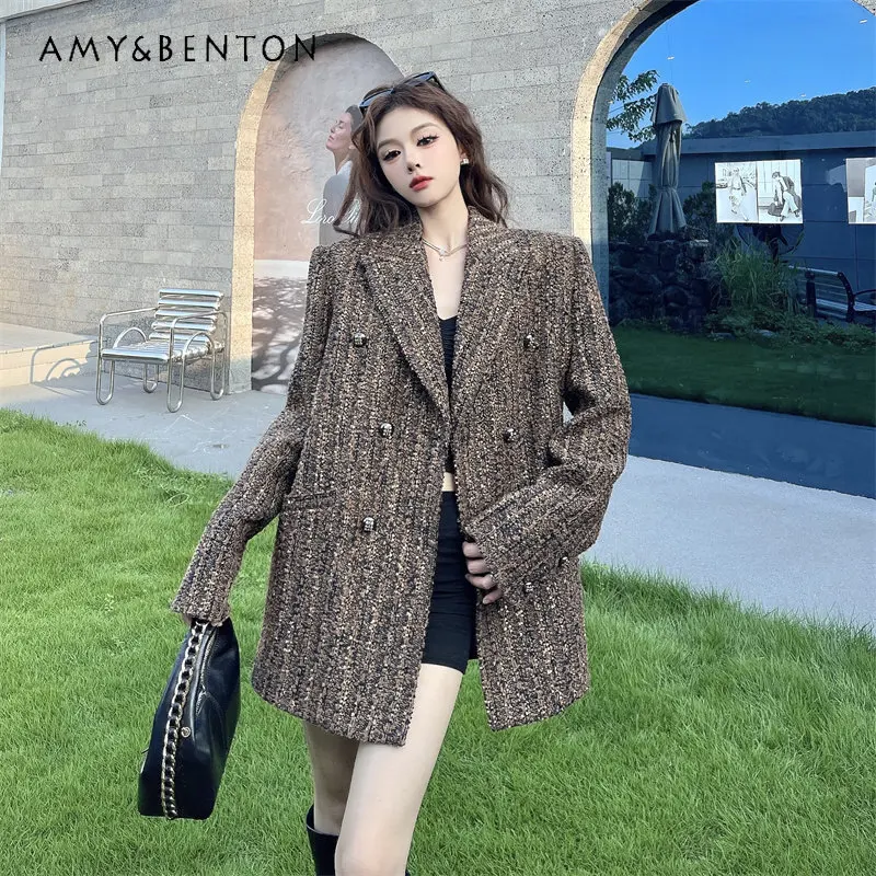 

2025 Autumn Winter Thickened Quilted Vintage Women's Jackets Original Design Loose Slimming Versatile Fashionable Jacket Ladies