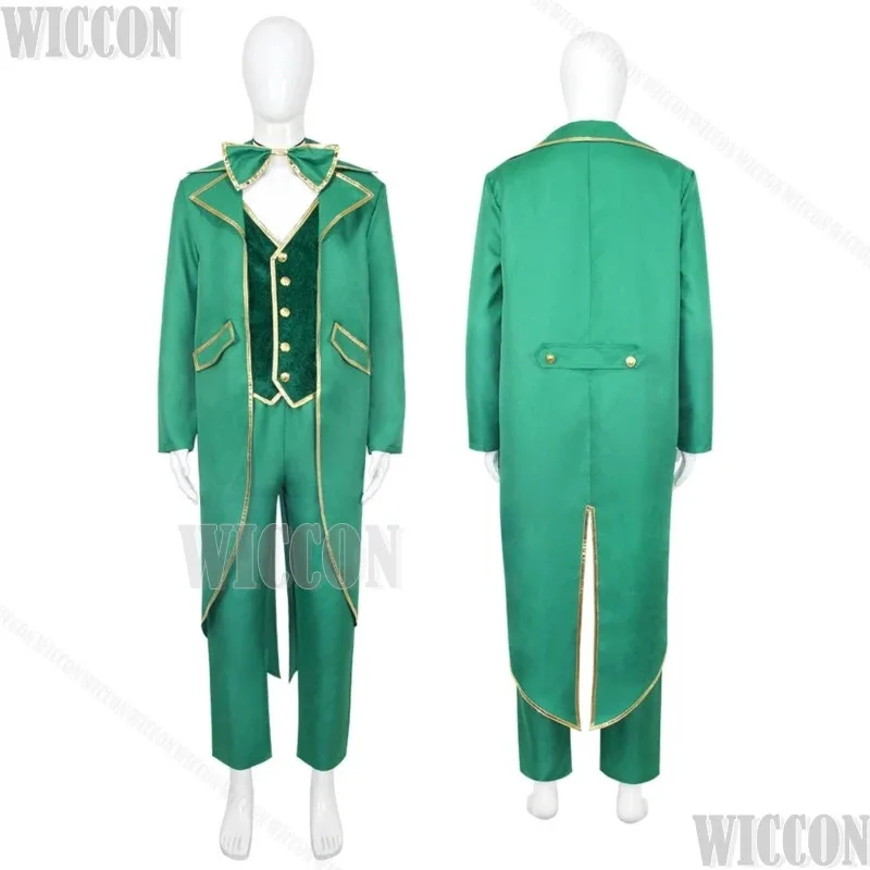 Disfraz de hada navideña, abrigo gótico Retro SteampunkTail con sombrero de duende, pajarita, uniforme de Cosplay para hombre, juego de rol personalizado de Halloween