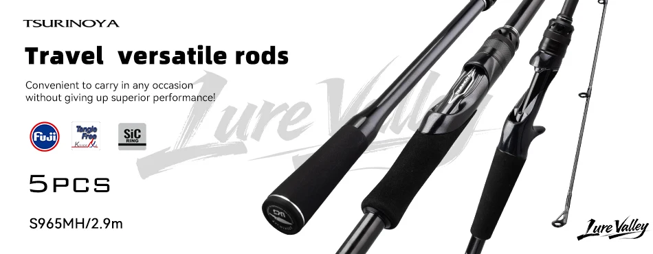 TSURINOYA LURE VALLEY 5-teilige Spinn- und Casting-Angelrute 1,98m 2,08m 2,28m 2,44m 2,7m FUJI A Guide Reise-Vielseitige Bassrute – Detail 1