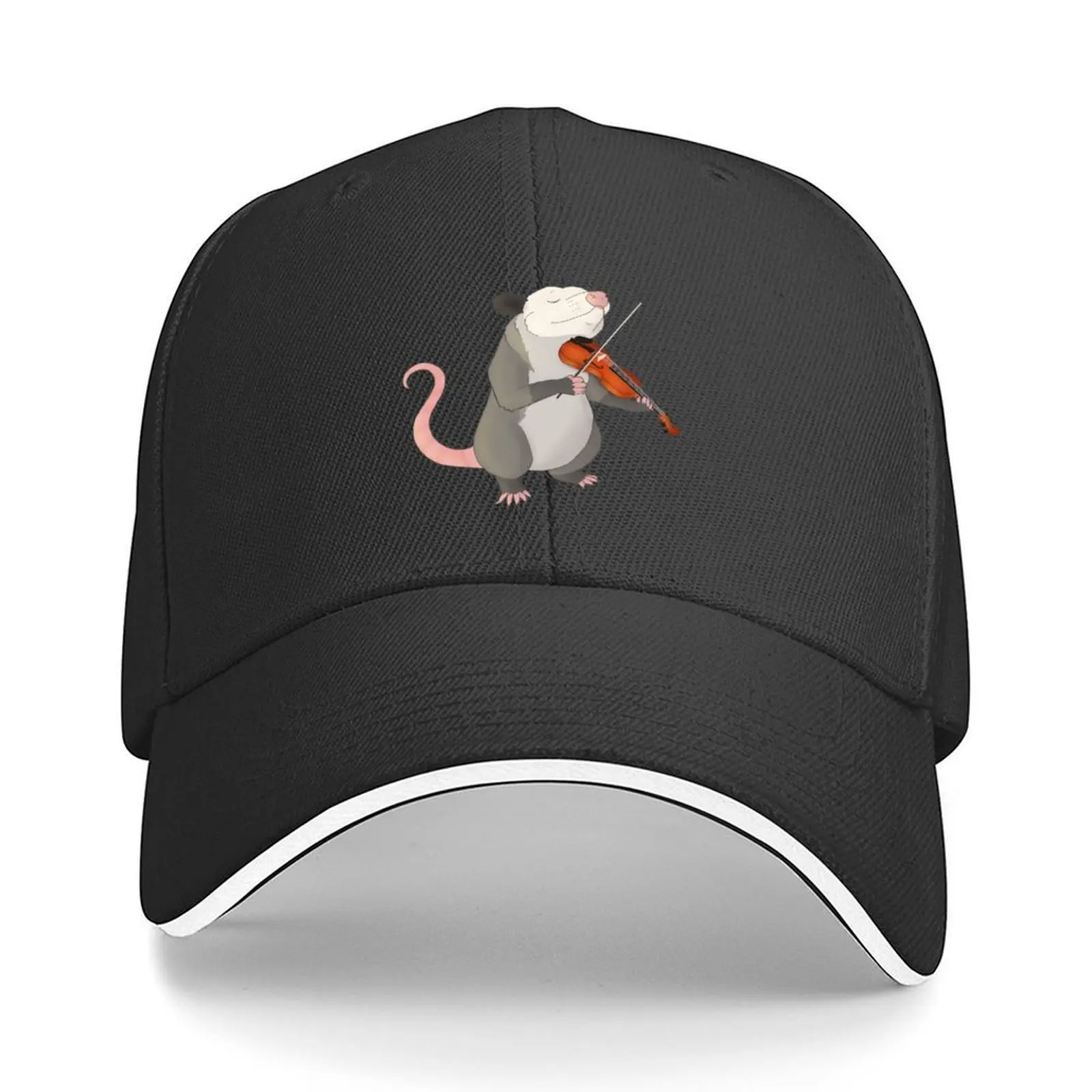 

Possum playing the fiddle or violin Baseball Cap Hat Baseball Cap Beach Trucker Hat Luxury Hat Women Beach Fashion Men's