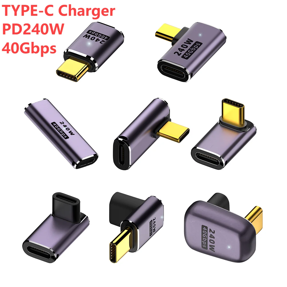 USB 4.0 PD 240W 8K 60Hz Charger Connector for Macbook 40Gbps High Speed USB C OTG Type-C Multi-function Male to Female Adapter