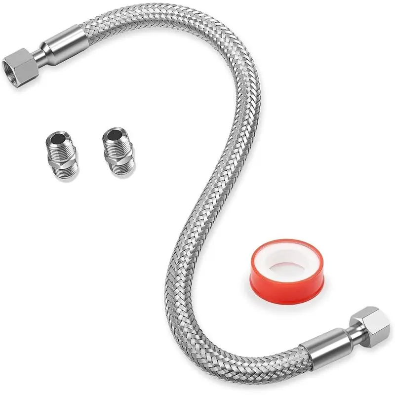 ABYN-Flexible Air Compressor Jumper Hose 1/4Nptx20 With Braided Abrasion Protection G1/4 Swivel Joint, 870 PSI Working Pressure
