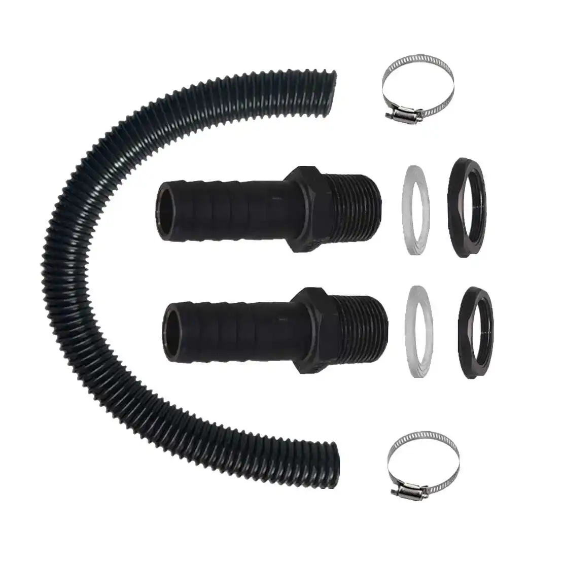 1 Set Rain Barrel Water Tank Connector Hose Pipe Tube Clamp Washer