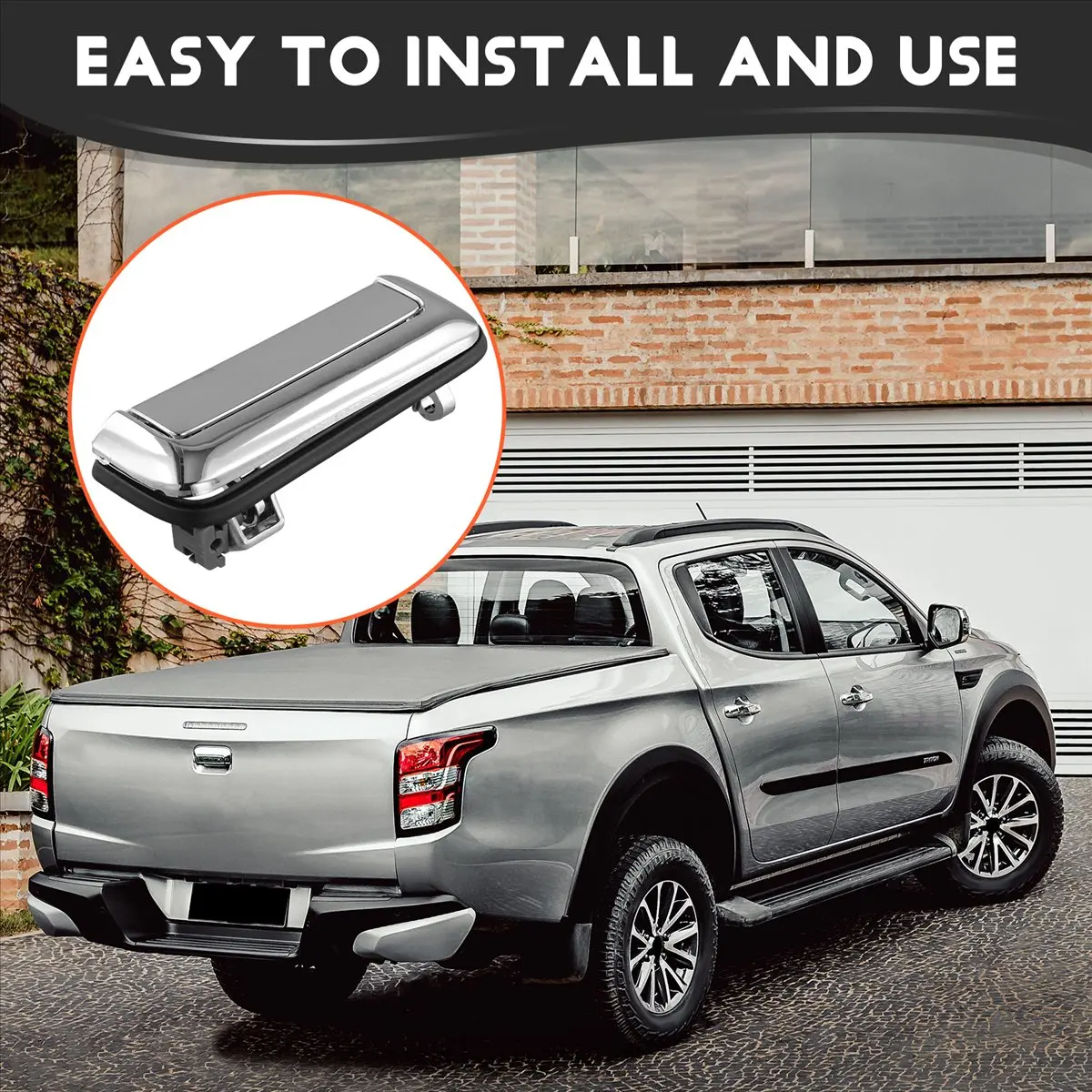 #95F (Silver Plating)Rear Body Tailgate Outside Handle for Mitsubishi Pickup,Automotive Parts & Accessories