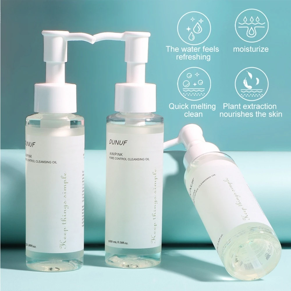 คลีนซิ่งออยล์สีขาว 100 มล. น้ำยาล้างเครื่องสำอาง สูตรอ่อนโยนที่มีประสิทธิภาพสำหรับทุกสภาพผิว ไม่มีสารตกค้างเหนียวเหนอะหนะ สำหรับผิวบอบบางรอบดวงตา ผลิตภัณฑ์เพื่อความงาม