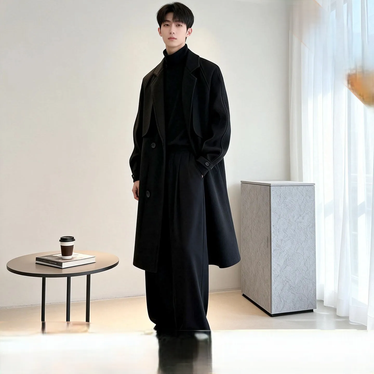 

Мужской тренч Original Coat средней длины, в стиле Cityboy, спортивный, темно-синий, с множеством карманов, для весеннего тренировочного фитнеса, удобный, дышащий