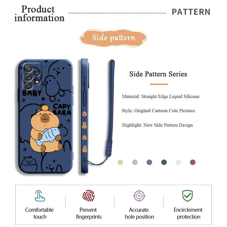 Cute Capybara Phone Case for Samsung Galaxy A10 A20s A30 A20 A30s A02s A03 A04 A50 A02 A05s A71 A72 A73 A06 A31 A51 5G