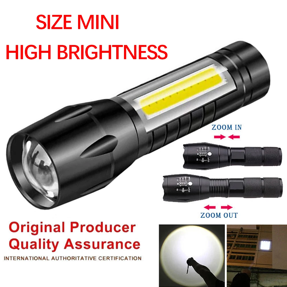 USB Rechargeable LED Flashlight Use Powerful T6 lamp beads 100 meters lighting distance Waterproof Used for adventure, camping