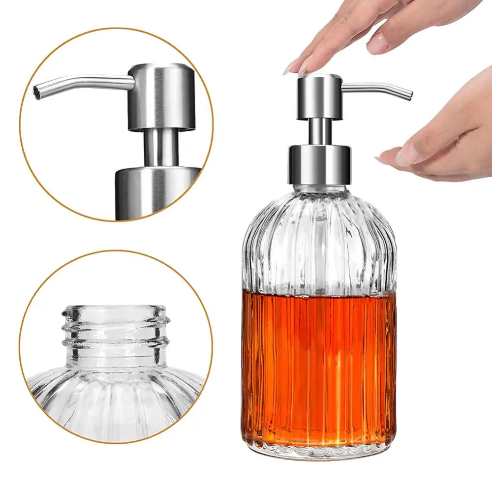 400ml Soap Dispenser Shampoo Liquid Hand Soap Bottle with Stainless Steel Pump for Bathroom Kitchen dispensador de jabon