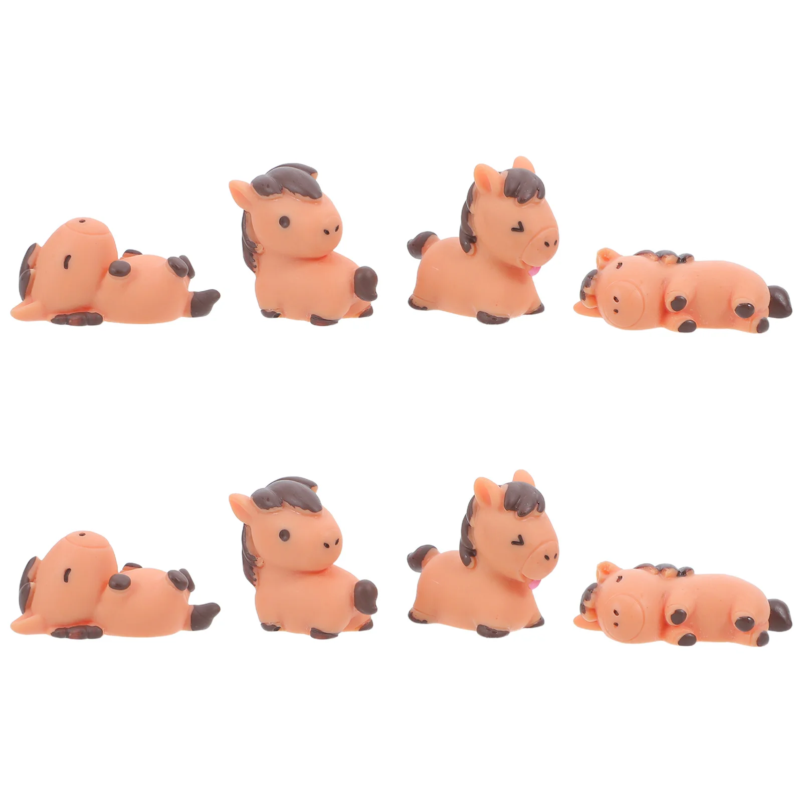 

8Pcs Mini Resin Horse Sculpture Creative Small Horse Ornament Desktop Home Decor Farm Animal Decoration Sculpture
