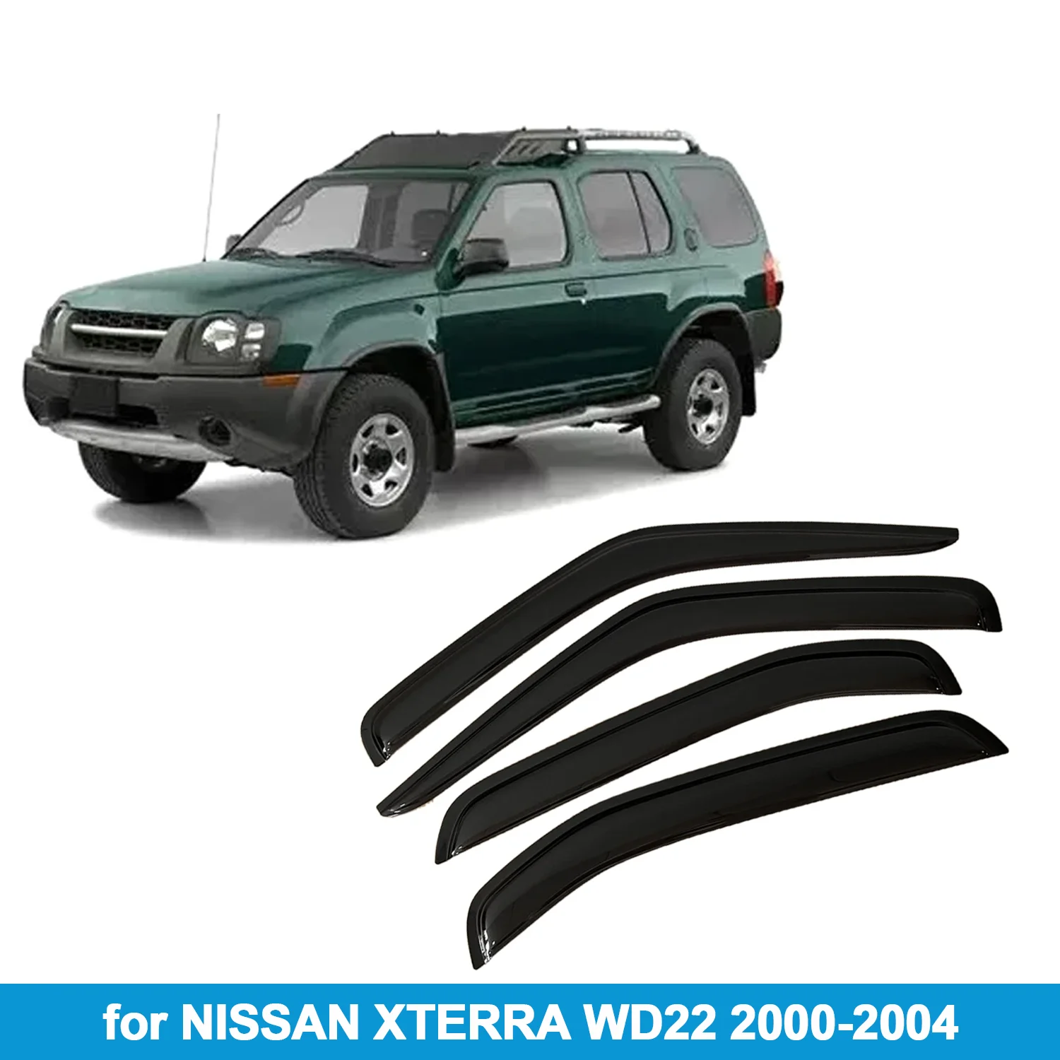 Оконный козырек для NISSAN XTERRA WD22 2000-2004, защита от дождя, боковой дефлектор, защита от атмосферных воздействий, лента для наружного крепления