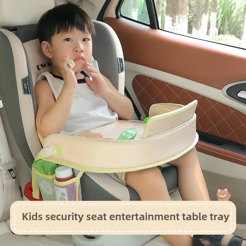 Car Seat Travel Tray Safety Seat Play Table Organizer Storage Snacks Toys Cup Holder Waterproof For Baby Children Kids Stroller