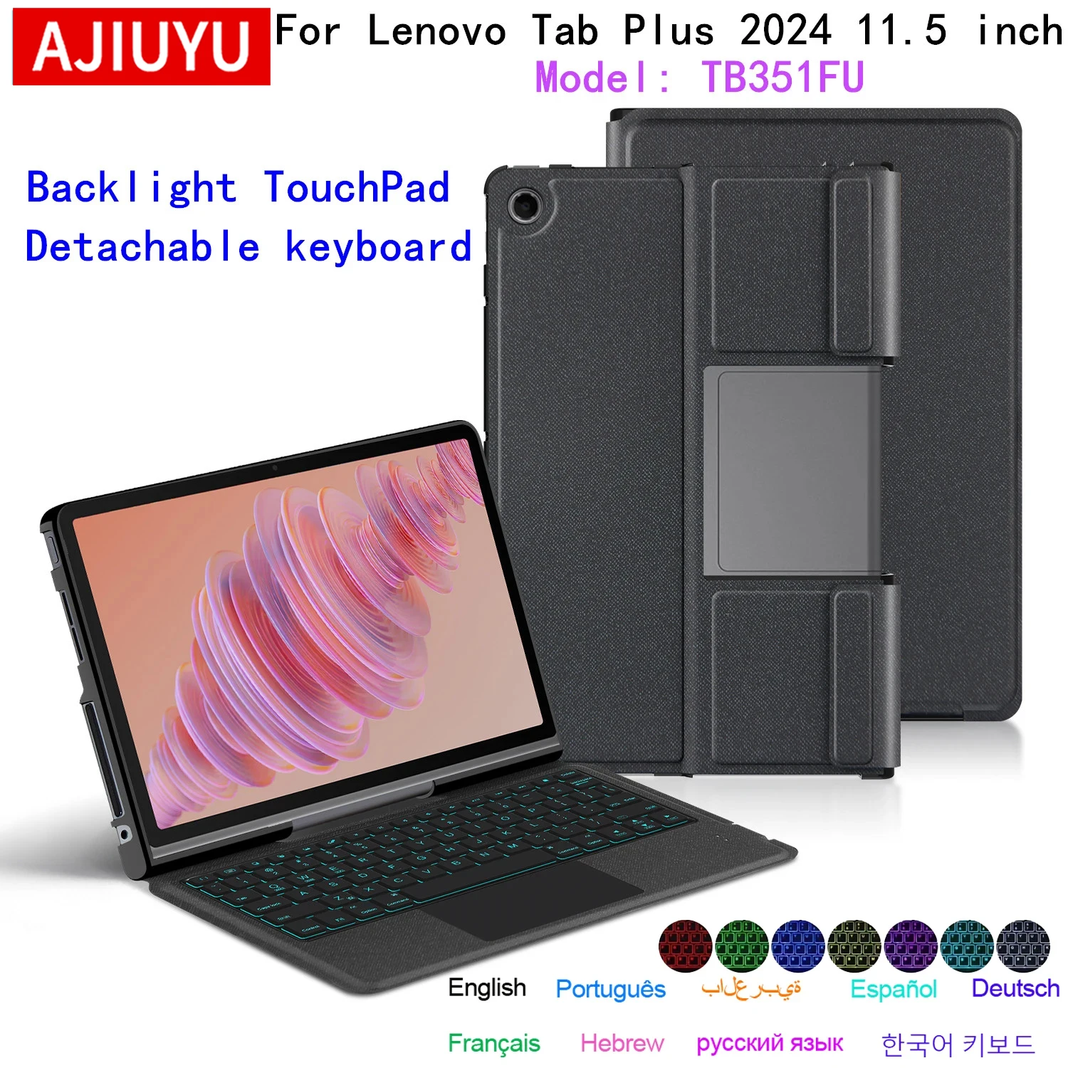 

AJIUYU Magic Keyboard For Lenovo Tab Plus 11.5 inch 2024 Case for Lenovo Xiaoxin Pad Studio 11.5" TB351FU Tablet Keybaord Cover