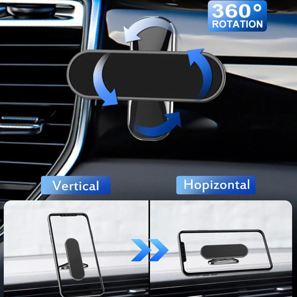 Suporte magnético para telefone de carro com rotação de 360 graus Suporte universal para painel de montagem para smartphone
