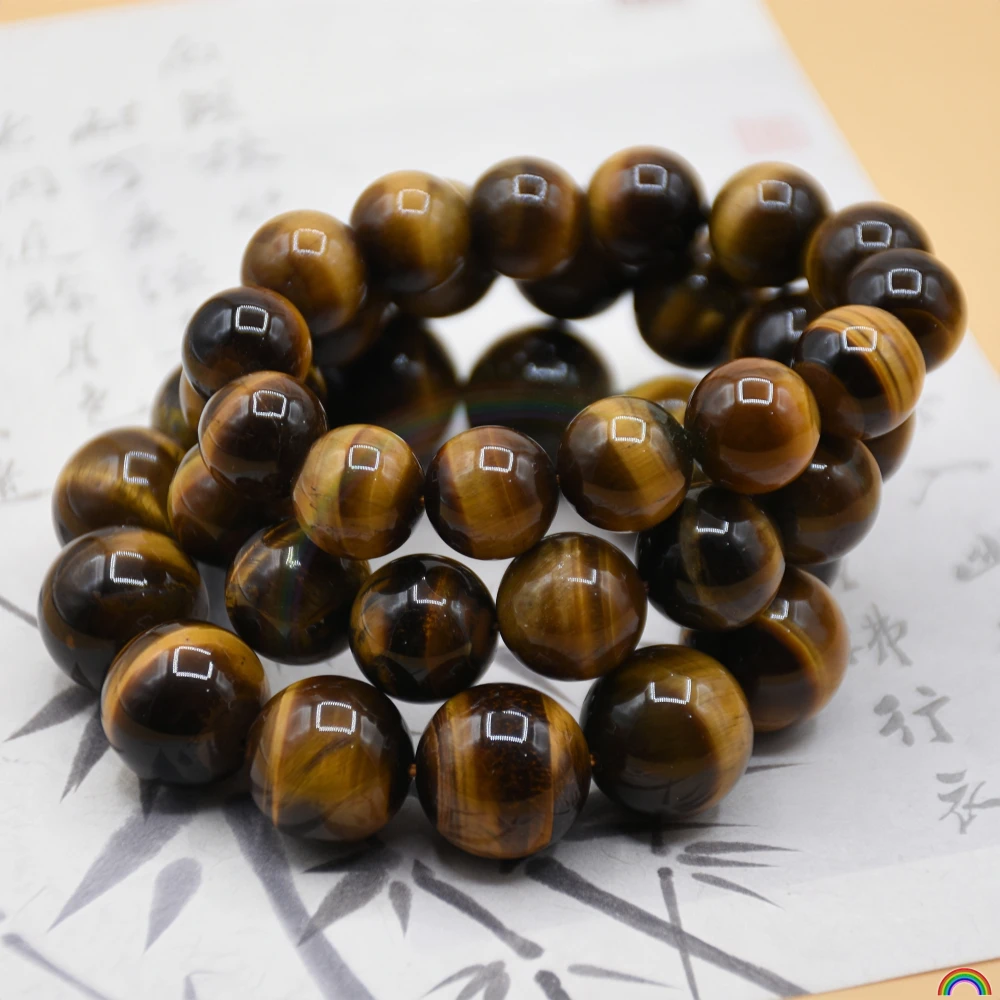 

Natural yellow tiger eye stone bracelet, tiger eye wood transformed into Buddha beads, zodiac year bead bracelet, Rwbuy