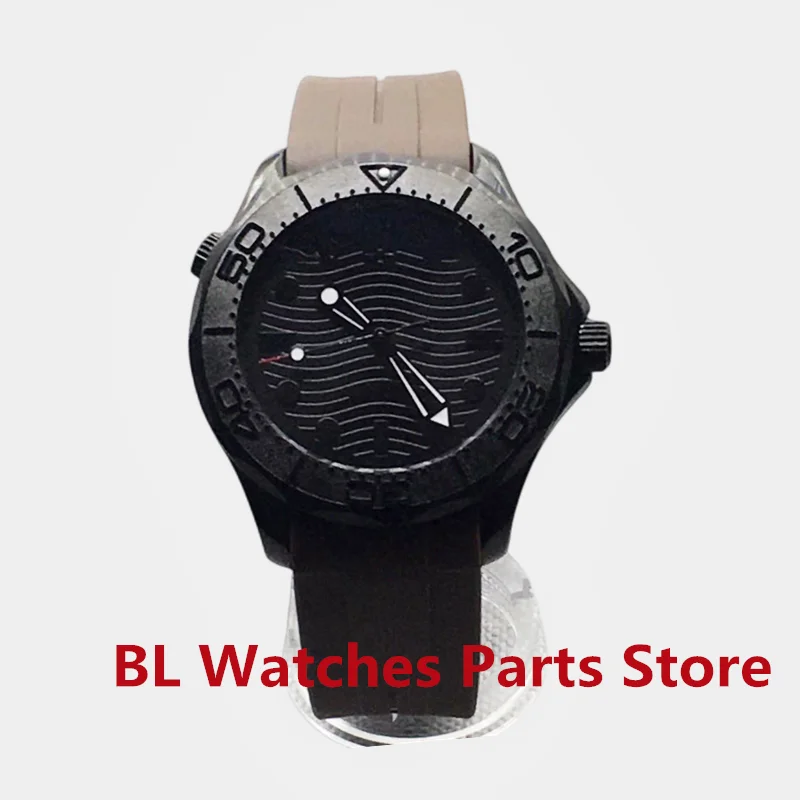 BLIGER 41mm Mechancial Men Watch Black Dial Luminous Sapphire Glass NH35A MIYOTA PT5000 Movement Rubber Strap Date Function